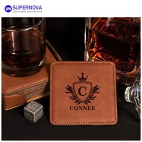 Sous-verres en cuir vierges pour gravure laser, protège-tables en cuir, sous-verres personnalisés en cuir avec logo, cadeau