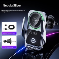 Support de chargeur sans fil pour voiture à clipser sur grille d'aération, certifié multi-puissance 15W/10W/5W, en ABS+PC, avec technologie de réfrigération