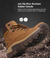 Bottes de randonnée en nubuck marron pour hommes, bottes de trekking à lacets, col rembourré, semelle en caoutchouc antidérapante