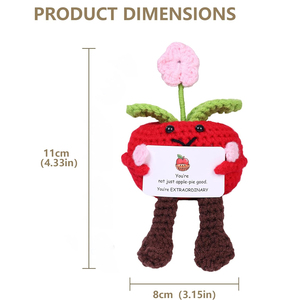 Cadeau Pomme Positive au Crochet Fait Main – Cadeau d'Encouragement pour Amis, Cadeaux Uniques pour Fêtes de Fin d'Année et Anniversaires, Présent Inspirant - Product Image 3