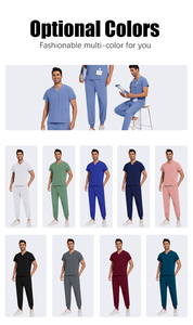 Wholesale Custom Logo Quick-Dry V-Neck Jogger Pocket Women <strong>Scrubs</strong> Comfortable Dentist Hospital Nursing Uniform Sets for <strong>Men</strong> - Product Image 3