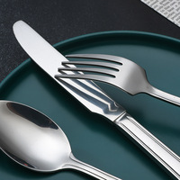Ensemble d'ustensiles de table en acier inoxydable Dingyong OEM/ODM au design classique, manche durable, réutilisable, écologique, léger, résistant à la rouille