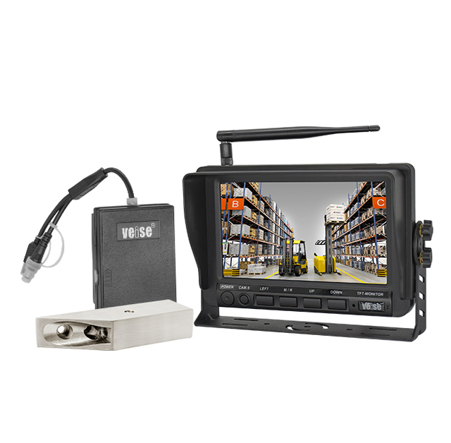 Veise Wireless Backup Camera 7inch Monitor 2.4Ghz Wireless Reach Truck Forklift Camera System