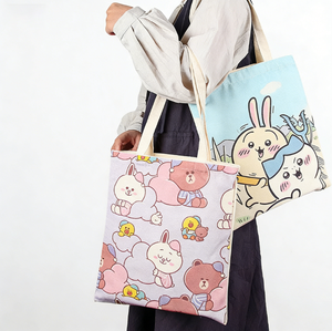 Sac fourre-tout en <span class=keywords><strong>toile</strong></span> tendance avec motif panda pour étudiants, idéal pour la saison des diplômes, en stock, écologique et personnalisable – Meilleures ventes - Product Image 1