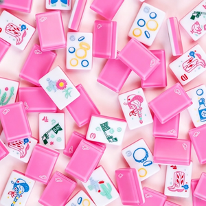 Juego de Mahjong de Lujo Portátil de <span class=keywords><strong>3</strong></span> Capas, Fichas de Mahjong de Acrílico Rosa Estilo Vaquera, para Entretenimiento en Clubes Nocturnos - Product Image 1
