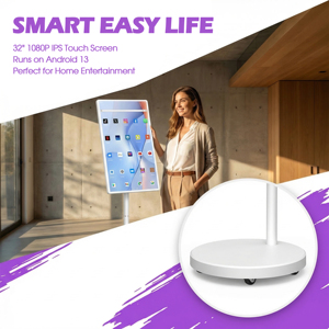 Téléviseur intelligent LCD Full HD 16:9 de 32 pouces pour intérieur avec système d'exploitation Android, écran tactile, streaming en direct et prise en charge de l'animation, support réglable en hauteur - Product Image 6