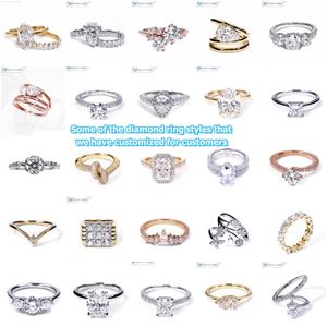 Tianyu Gems High End Fine Jewelry Manufacturer 10K 14K 18K Gold Diamond VVS Moissanite Wedding Engagement <b>Custom</b> <b>Ring</b> for Women - Product Image 2