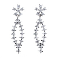 Joyería S925 plata esterlina circón nieve Stud pendientes temperamento borla pendientes Micro - Set orejas de diamante