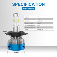 NAO MOTOLED Tout-en-un 40W 4000LM Phare LED Moto LED Phare de moto Faisceau haut/bas Remplace le kit Xenon HID