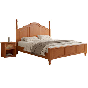 Country Style American <b>Solid</b> <b>Wood</b> Double Bed 1.8m Storage Platform Bed Master Bedroom Furniture - Product Image 4