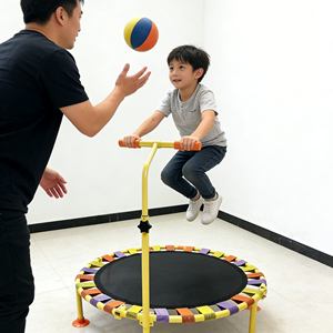 Trampolín Circular Resistente y Estable para Niños al Aire Libre con Soporte de Manija y Red de Seguridad para Saltadores Jóvenes - Product Image 2