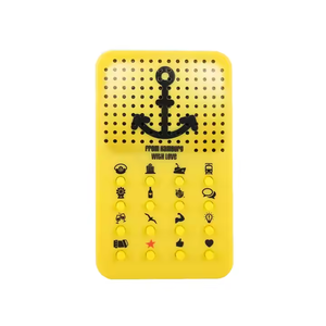 Machine à effets sonores en plastique jaune avec design ancre, de Hambourg, avec amour, jouet bruiteur à 16 boutons - Product Image 1