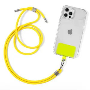 潮流斜挎手机挂绳，带可拆卸贴片手机带，带彩色Tpu垫可调节涤纶肩带