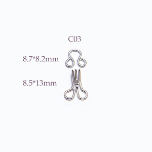 C03 Spring Tempered Metal Hook And Eye, <b>Tight</b> Holding Collar Fastener For Shirt Front And Garment Sewing Hardware OEM ODM - Product Image 4