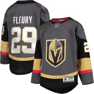 Las <span class=keywords><strong>Vegas</strong></span> Golden Knights # 29 Gray Youth Home Premier Jersey Respirant à col en V pour garçons 8-20 ans - Product Image 1