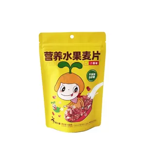 China Oem Verpakking Fabriek Voedsel Snack Flexibele Zak Surafce Verpakking Stand Up Zipper Pouch Met Supermarkt Gat
