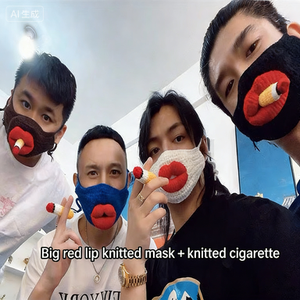 Divertido Conjunto <span class=keywords><strong>de</strong></span> 3 Piezas: Gorro <span class=keywords><strong>de</strong></span> Punto Unisex <span class=keywords><strong>de</strong></span> Algodón con Diseño <span class=keywords><strong>de</strong></span> Labios Rojos, Gafas y Cigarrillo, Novedoso y Grueso con Labios <span class=keywords><strong>de</strong></span> Salchicha - Product Image 5