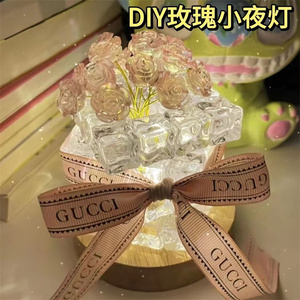 Customization Light PVC Led Rose Cube Table <strong>Lamp</strong> Festival Decoration Led Rose Flower <strong>Stem</strong> With Light Mothers Day - Product Image 6