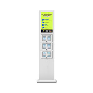 Borne de recharge portable verticale OEM 24 emplacements avec écran publicitaire pour la location de batteries externes - Product Image 1