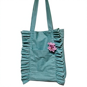 Sac fourre-tout grande capacité avec volants, sac à bandoulière tendance pour femme, fermeture magnétique, deux sangles, couleur personnalisée, motif lettre de Pâques - Product Image 2