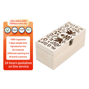 Caja de Madera para Recuerdos con Tapa - Caja de Almacenamiento de Madera Color Madera Clara - Caja de Regalo y Tesoros para el Hogar - Product Image 1