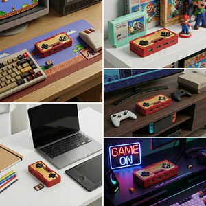 ฮับแปลงรูปทรงจอยสติ๊กย้อนยุคสุดคลาสสิค 4 พอร์ต USB 2.0 Type C สำหรับ Surface Pro โน้ตบุ๊ก ช่องเสียบขยาย USB Hub - Product Image 2