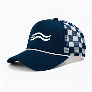 Casquette de camionneur unisexe 5 panneaux imperméable style urbain avec logo personnalisé, pour sports de plein air, avec corde, mousse, maille et motif dessiné à la main - Product Image 4