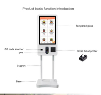 24 "32" Kiosque interactif de machine de paiement automatique de restaurant d'Android 11 OS automatique