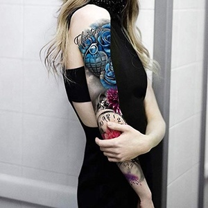 Tatuajes Temporales Extra Grandes al por Mayor, Láminas de Tatuajes Temporales para Brazos, Piernas y <span class=keywords><strong>Espalda</strong></span>, con Diseños de Flores, para Hombres, Mujeres y Niños - Product Image 2