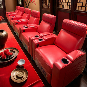 Sofá de cine en casa de estilo simple de lujo, sillón individual, sala de estar tumbado viendo la televisión, películas, cómodo estiramiento eléctrico - Product Image 2