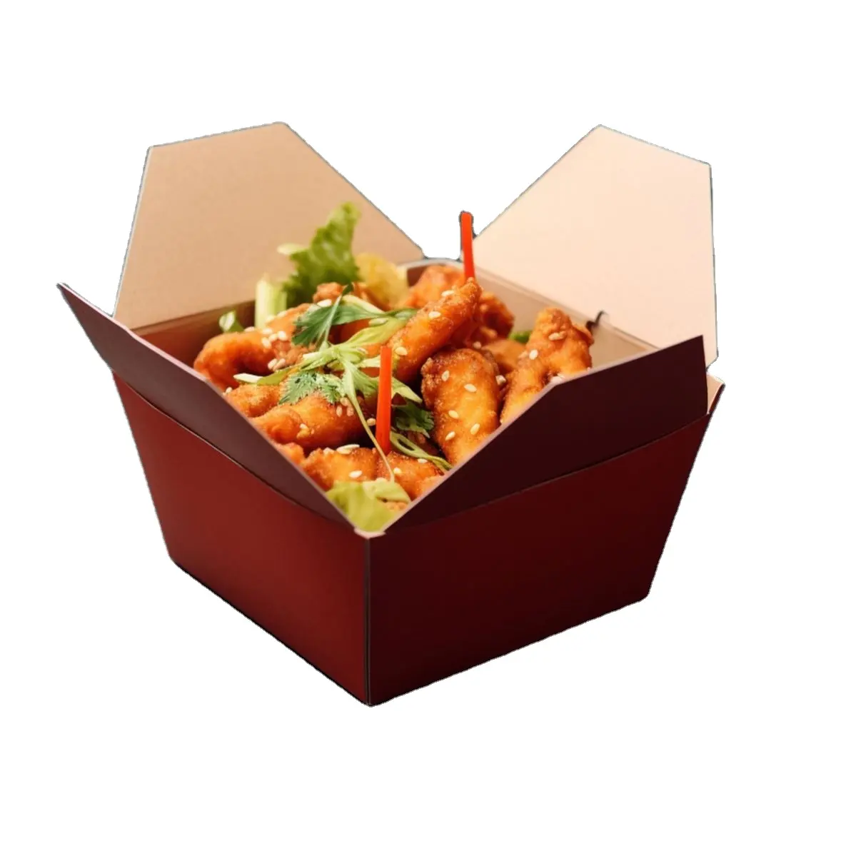 Lebensmittel behälter zum Mitnehmen für Restaurant boxen zum Tragen von Lebensmitteln Kraft box Verpackung Lebensmittel