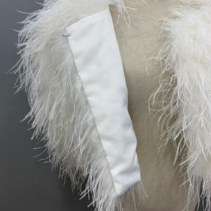 Mantelle di <span class=keywords><strong>piume</strong></span> di lusso sposa Poncho sposa piuma di struzzo scialle bianco per le donne - Product Image 5