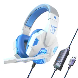 Extreem Zacht 3D Surround Sound Effect Over Ear Wired Gaming Hoofdtelefoon Headset Met Microfoon Voor Pc Ps Rgb Licht