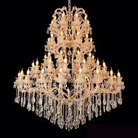 Lustre en cristal Maria Theresa de luxe en or, lampe suspendue pour la décoration de salle de banquet de mariage et de restaurant pour les hôtels