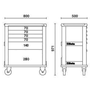 BETA - 039000033 Cabine roulante mobile avec 6 tiroirs-EAN 8014230588865 ROLLING WORKSHOPS ROLLER CABINETS - Product Image 4