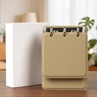 Carnet à feuilles mobiles OEM mini 3 trous rechargeable, 100 feuilles, format de poche, couverture rigide en cuir PU avec LOGO personnalisé