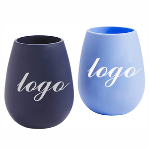 Vaso de Vino de Silicona de 350 ml con Logotipo Personalizado Promocional, Reutilizable, Irrompible, Ligero y Plegable para Fiestas - Product Image 1