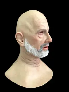 Masque en silicone réaliste de vieil homme avec barbe, <span class=keywords><strong>déguisement</strong></span> intégral pour cosplay Halloween - Product Image 4