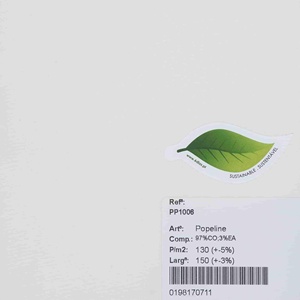 B2B BCI Tessuto Popeline – 97% Cotone, 3% Elastan | Morbido, Traspirante e Elastico - PP1006 - Product Image 1