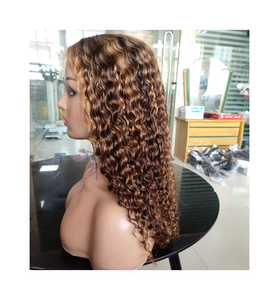 Vendita calda di <span class=keywords><strong>capelli</strong></span> umani brasiliani vergini 2x6 pianoforte colore chiusura pizzo parrucche ricciolo profondo pizzo trasparente pizzo parrucche venditori - Product Image 2