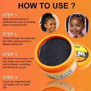 Gel coiffant longue tenue pour les bords des <span class=keywords><strong>cheveux</strong></span>, fixation forte, sans résidus, pour tous types de <span class=keywords><strong>cheveux</strong></span>, compatible avec les étiquettes personnalisées - Product Image 6