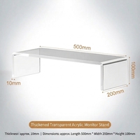 Support d'écran en acrylique transparent épaissi personnalisé, rehausseur de bureau en acrylique en forme de U pour espace de travail