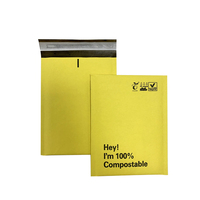 Sacs postaux biodégradables avec LOGO personnalisé Enveloppes postales rembourrées à bulles compostables en kraft brun