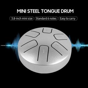 Tambor de Lengüeta de Acero <span class=keywords><strong>Mini</strong></span> de 6 Notas y 3.8 Pulgadas, Tambor de Mano, Tambor Zen, Instrumento de Percusión con <span class=keywords><strong>Baquetas</strong></span> - Product Image 4