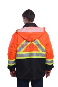 Chaqueta DE SEGURIDAD reflectante de invierno 3 en 1 impermeable a prueba de viento para lluvia clima frío para exteriores - Product Image 4