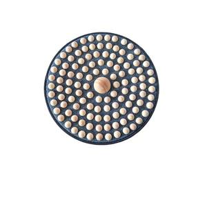 Tapis de massage des pieds en bois massif, en bois sec, pour thérapie de super-jogging, plaque de pression des doigts, points d'acupuncture du pied, diamètre 50 cm - Product Image 5