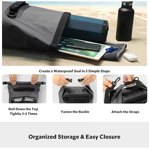 Sac étanche marin 10L à fermeture roll-top pour camping et <span class=keywords><strong>randonnée</strong></span>, livraison rapide - Product Image 5