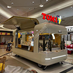 Food Truck de Comida Rápida com Máquina de Lanches Carrinho de Waffle Doces Café Cerveja Chá Reboque de Fibra de Vidro para Cachorro-Quente e Batatas Fritas para Acampamento - Product Image 1