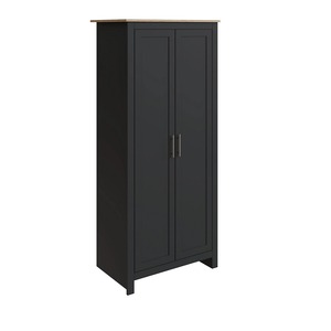 Fournisseur de la Chine, ensemble de chambre à coucher 4 pièces style <span class=keywords><strong>cottage</strong></span> campagnard noir, meubles avec grand espace de rangement, dessus à effet chêne contrasté