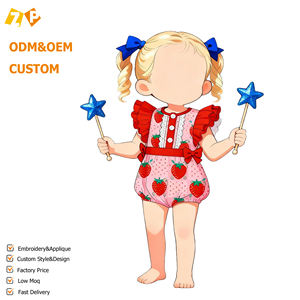 Newborn <strong>Baby</strong> Clothes High Quality 0-24 Month Girls <strong>Baby</strong> <strong>Bodysuit</strong> with Strawberry Print Children's Clothing Wholesale - Product Image 1